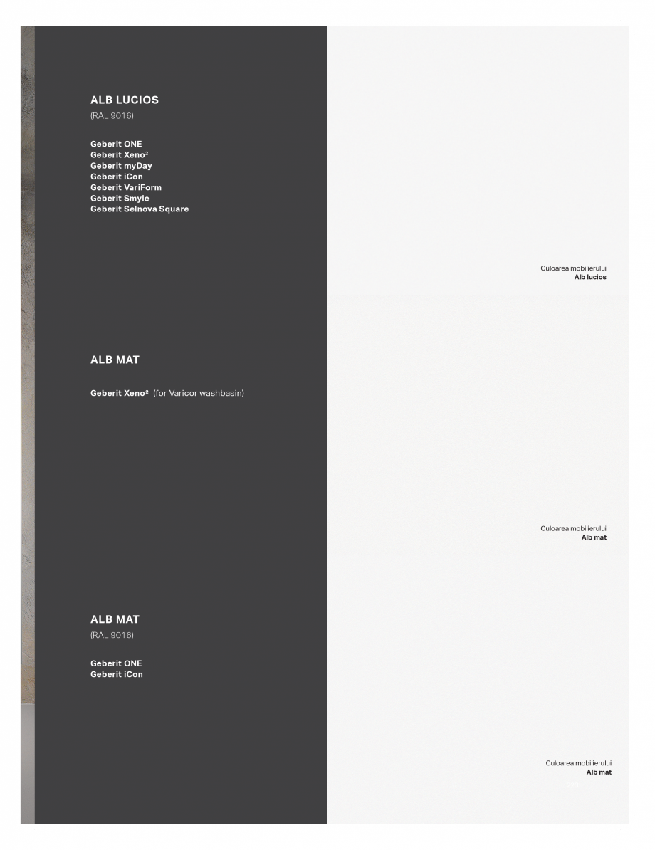 Pagina 223-Catalog GEBERIT - Colectii de baie - 2022  Catalog, brosura Romana 