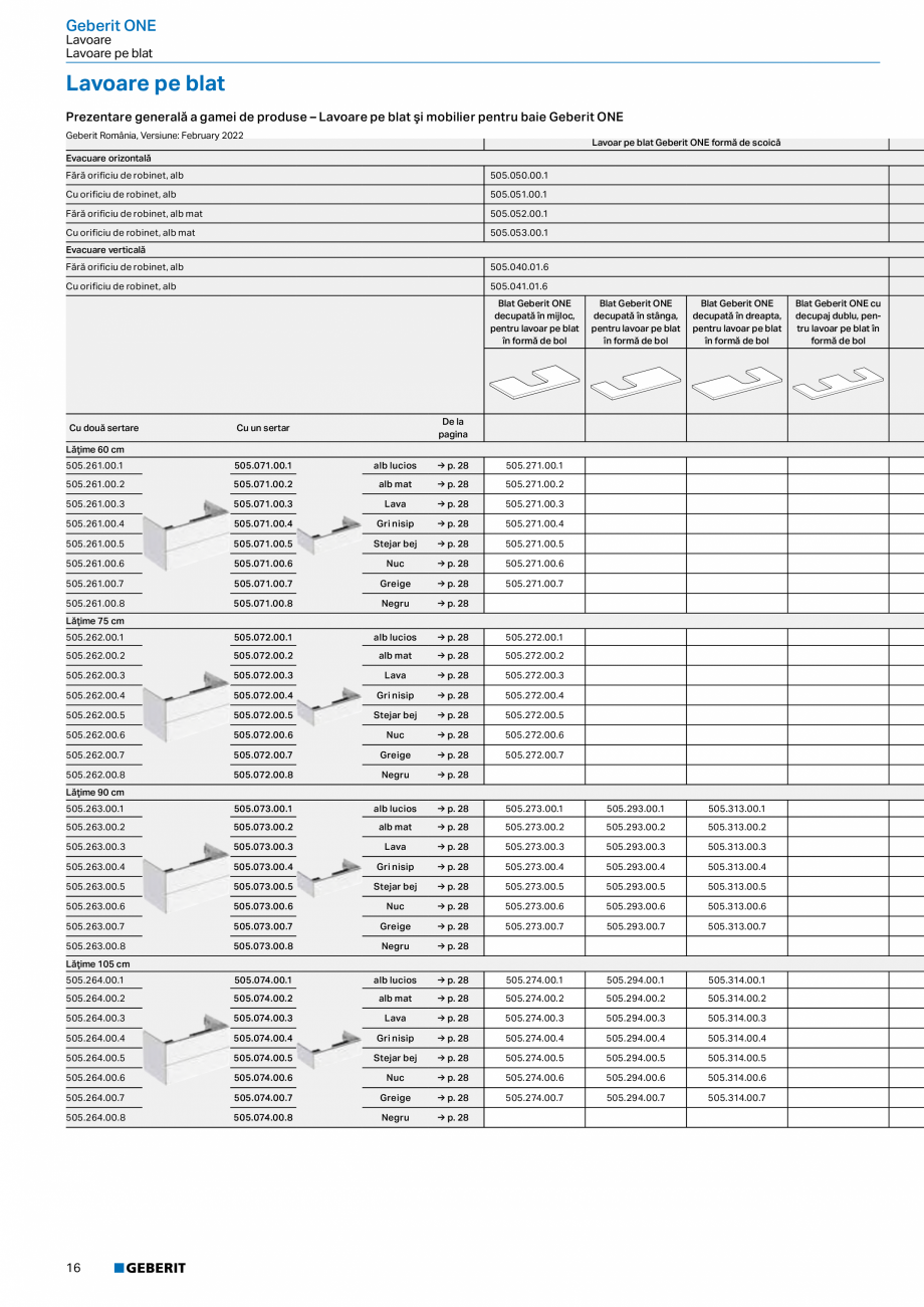 Pagina 14-Catalog GEBERIT - Colectii 2022-2023  Catalog, brosura Romana tate de montaj încastrat
• Evacuare...