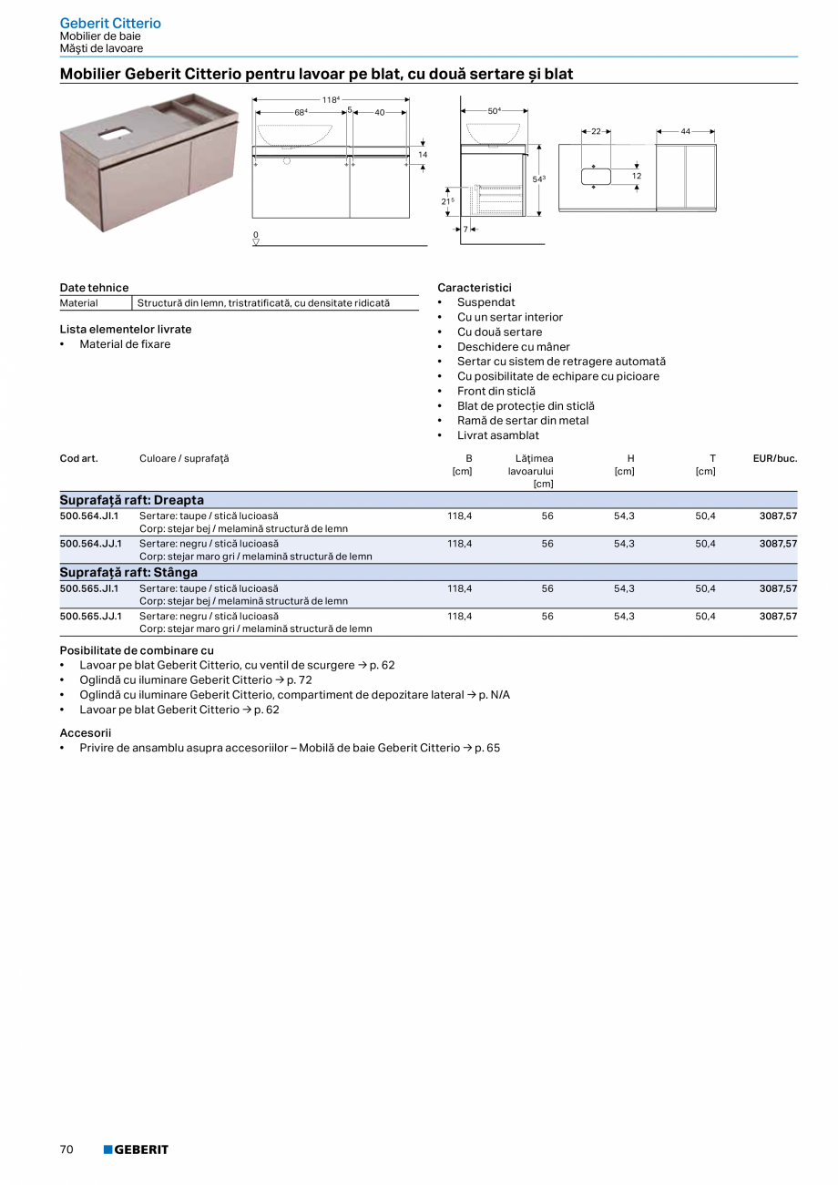 Pagina 58-Catalog GEBERIT - Colectii 2022-2023  Catalog, brosura Romana ntru baie
Dulapuri sub lavoare

Nou...