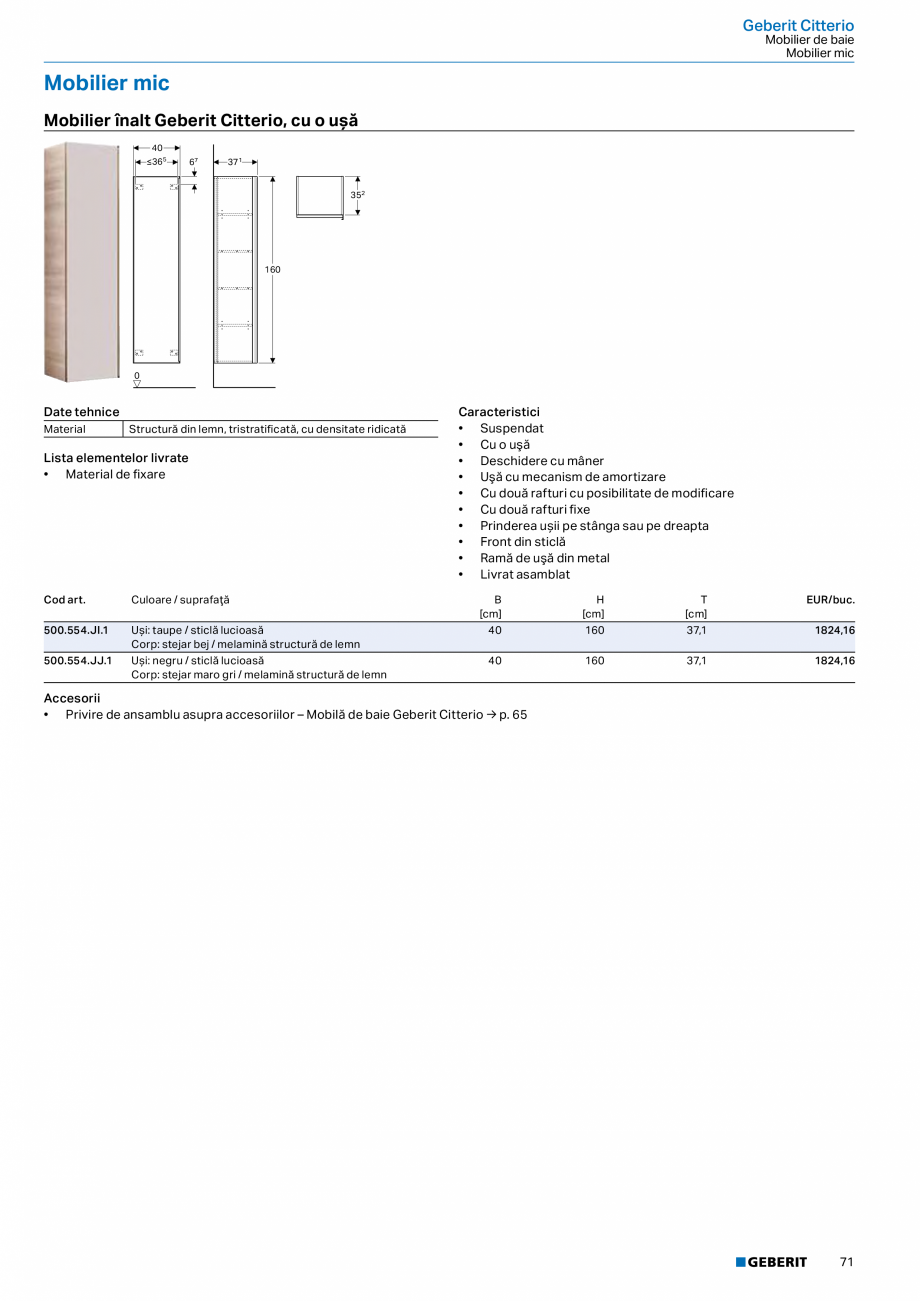 Pagina 59-Catalog GEBERIT - Colectii 2022-2023  Catalog, brosura Romana jar bej / Melamină structură...