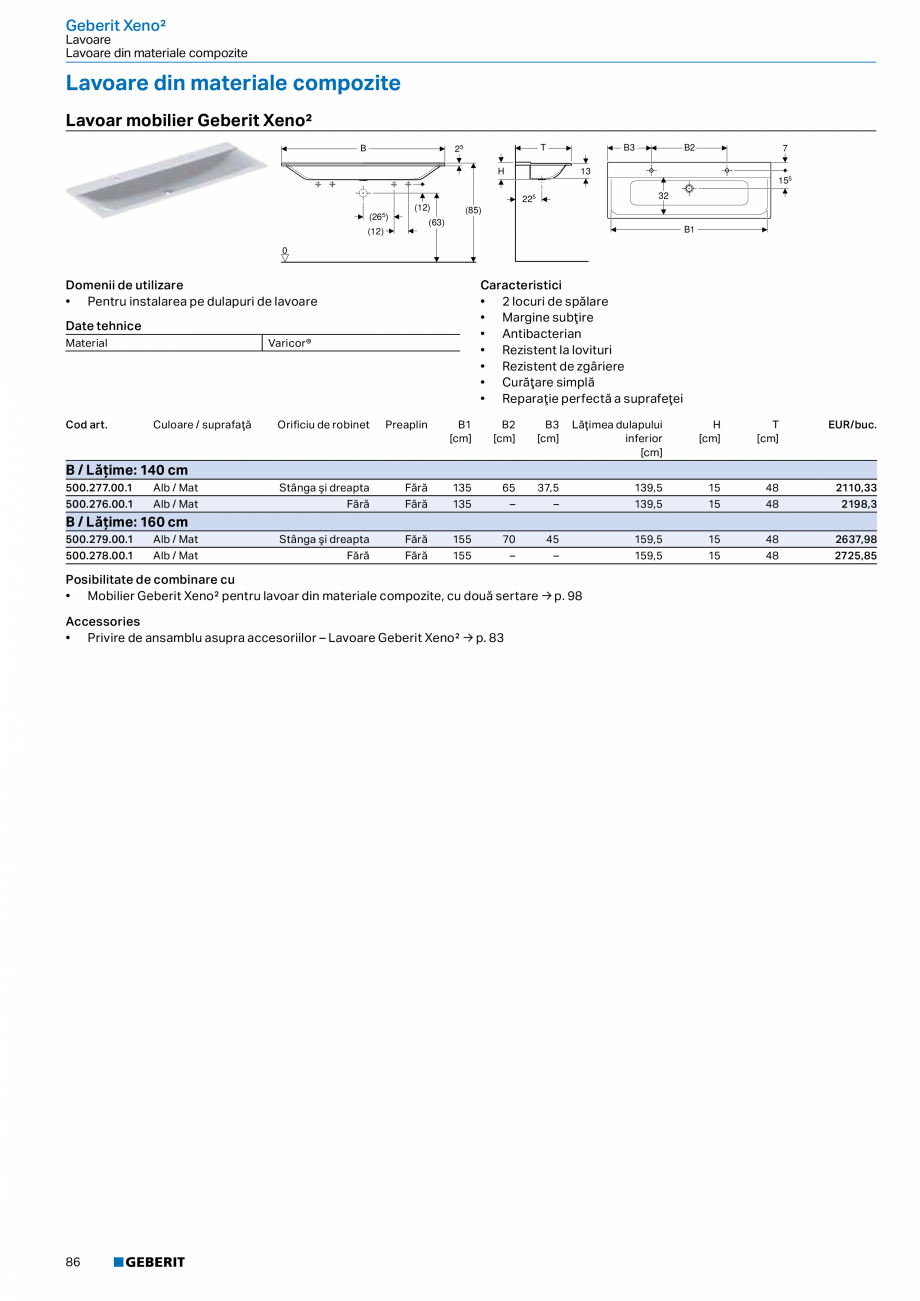 Pagina 74-Catalog GEBERIT - Colectii 2022-2023  Catalog, brosura Romana pe un mobilier de lavoar Geberit ONE...