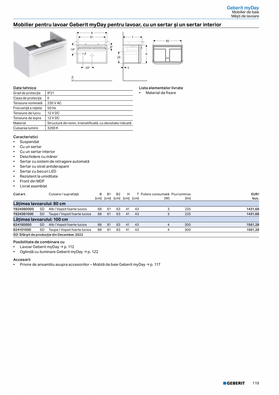 Pagina 107-Catalog GEBERIT - Colectii 2022-2023  Catalog, brosura Romana .  .  .  .  . 73
Vase WC suspendate . ...