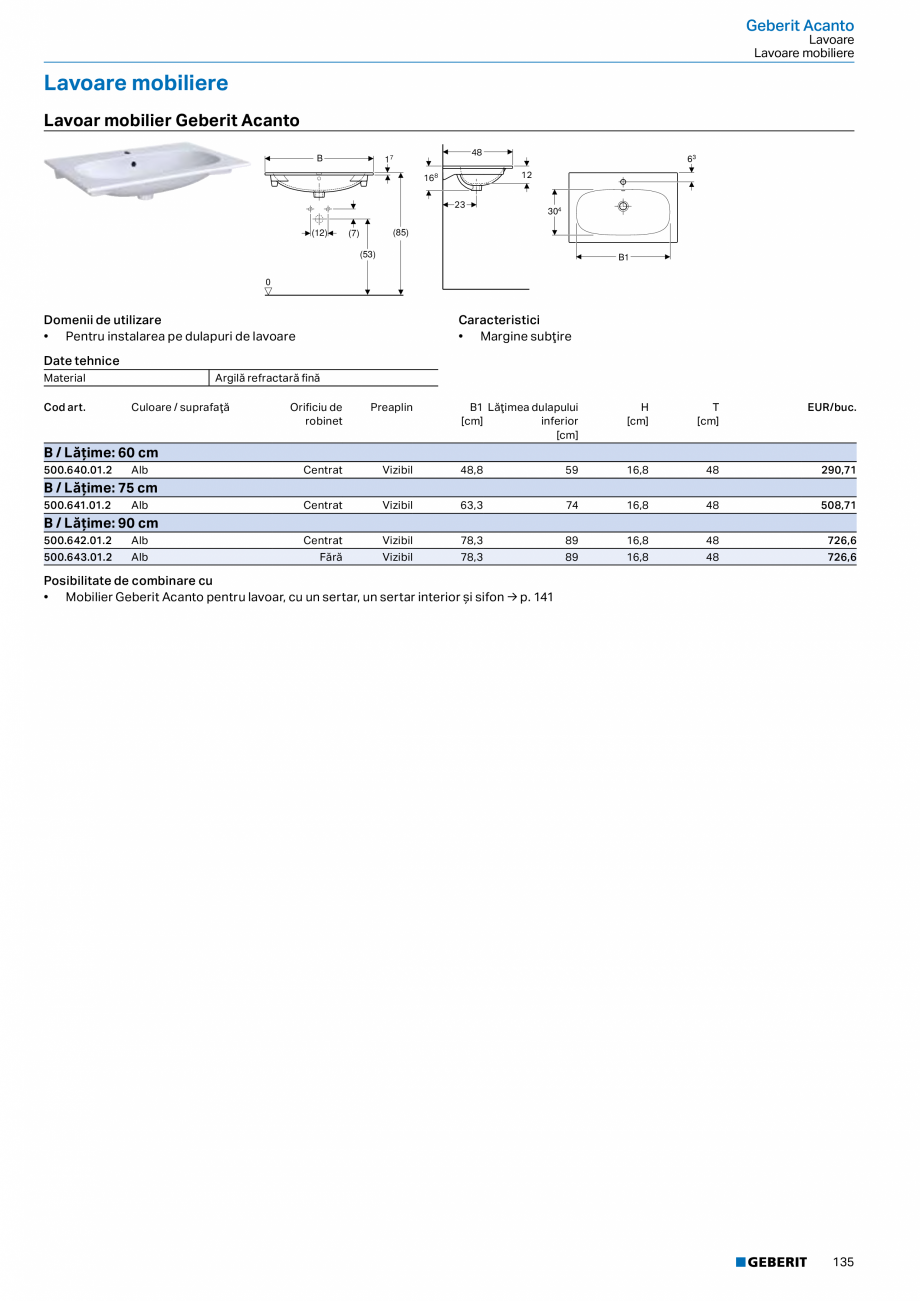 Pagina 123-Catalog GEBERIT - Colectii 2022-2023  Catalog, brosura Romana e
• Front din sticlă
• Livrat...