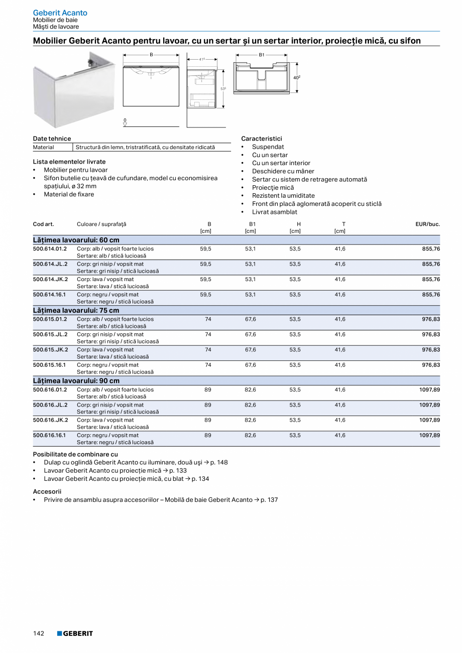 Pagina 130-Catalog GEBERIT - Colectii 2022-2023  Catalog, brosura Romana  Mobilă de baie Geberit Citterio → ...