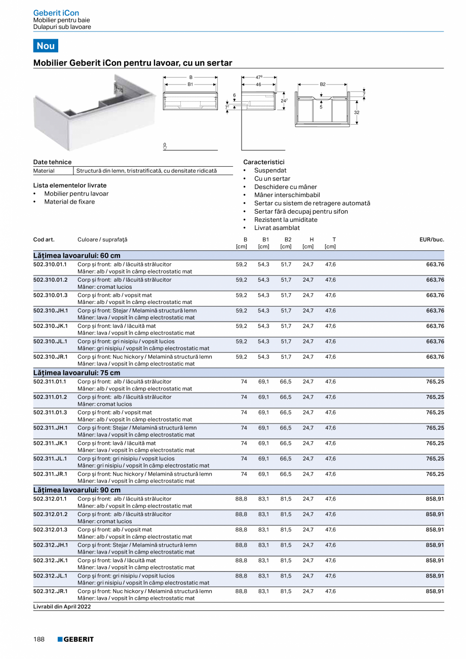 Pagina 176-Catalog GEBERIT - Colectii 2022-2023  Catalog, brosura Romana er de baie
Oglinzi

Mobilier mic...