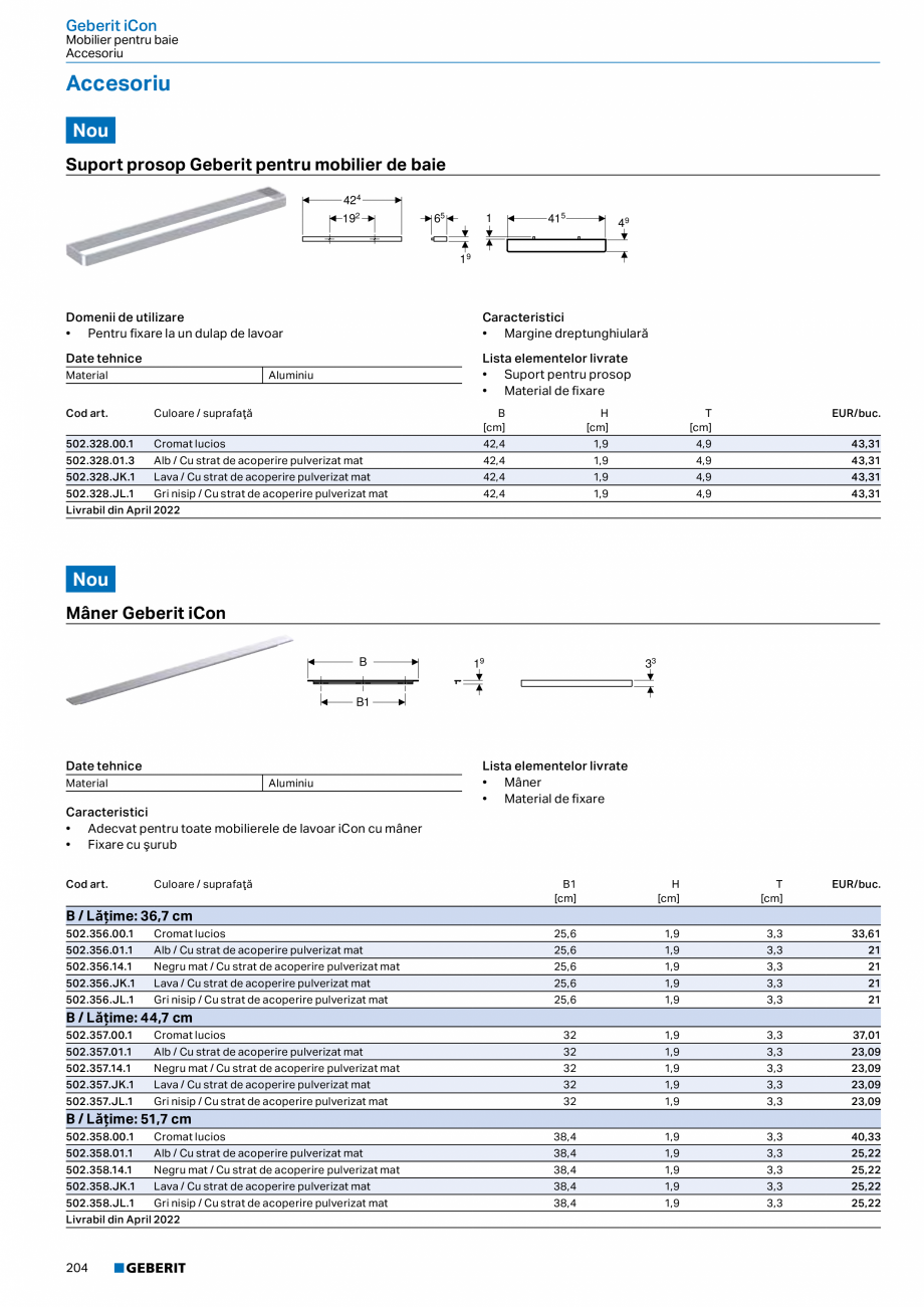 Pagina 192-Catalog GEBERIT - Colectii 2022-2023  Catalog, brosura Romana me: 100 cm
125400600

SD

Alb /...