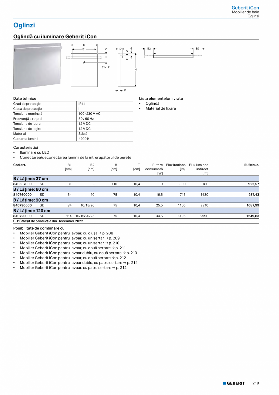 Pagina 207-Catalog GEBERIT - Colectii 2022-2023  Catalog, brosura Romana 
• Capac de ventil Geberit pentru...