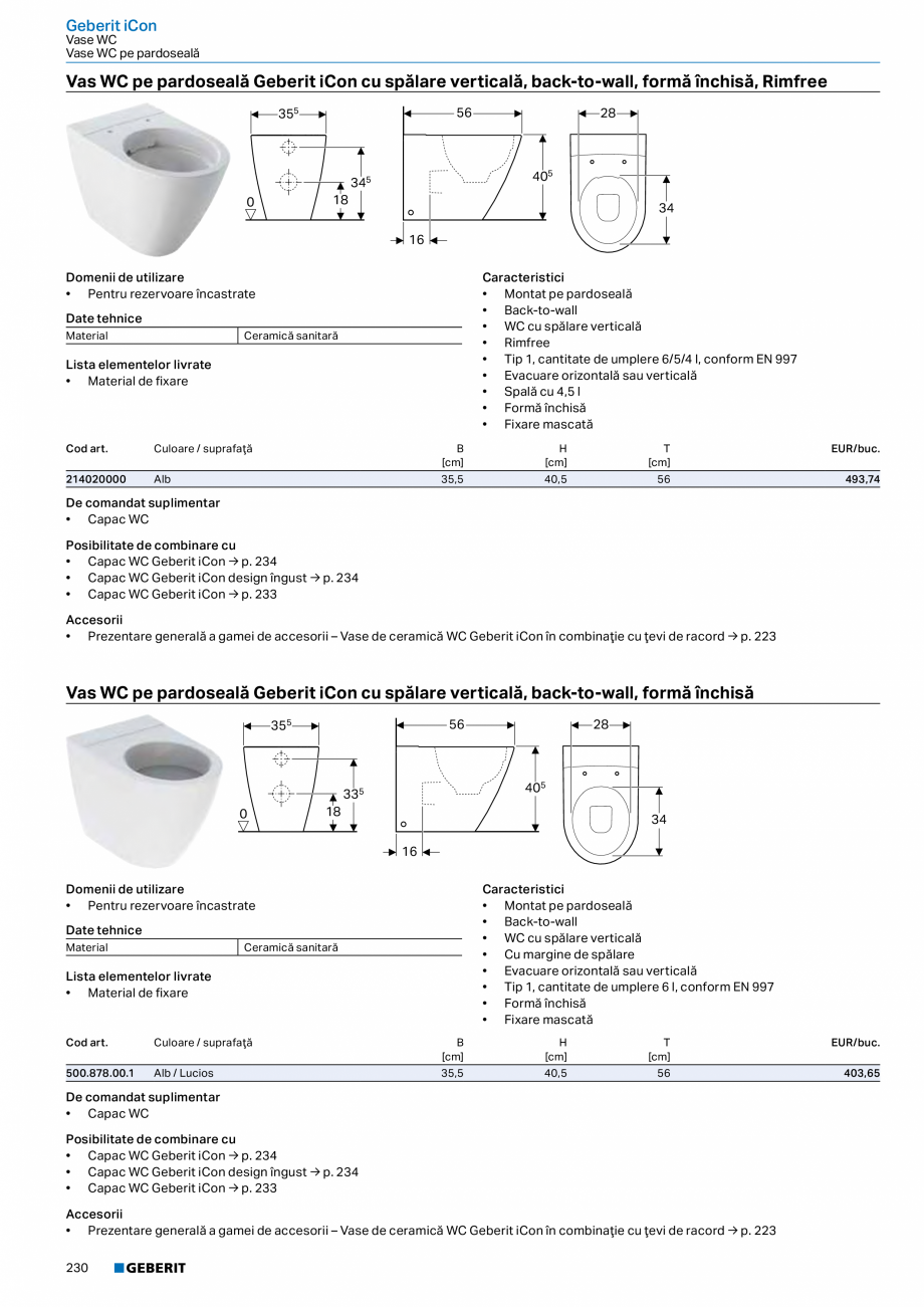 Pagina 218 - Catalog GEBERIT - Colectii 2022-2023  Catalog, brosura Romana Material
Cod art.
...