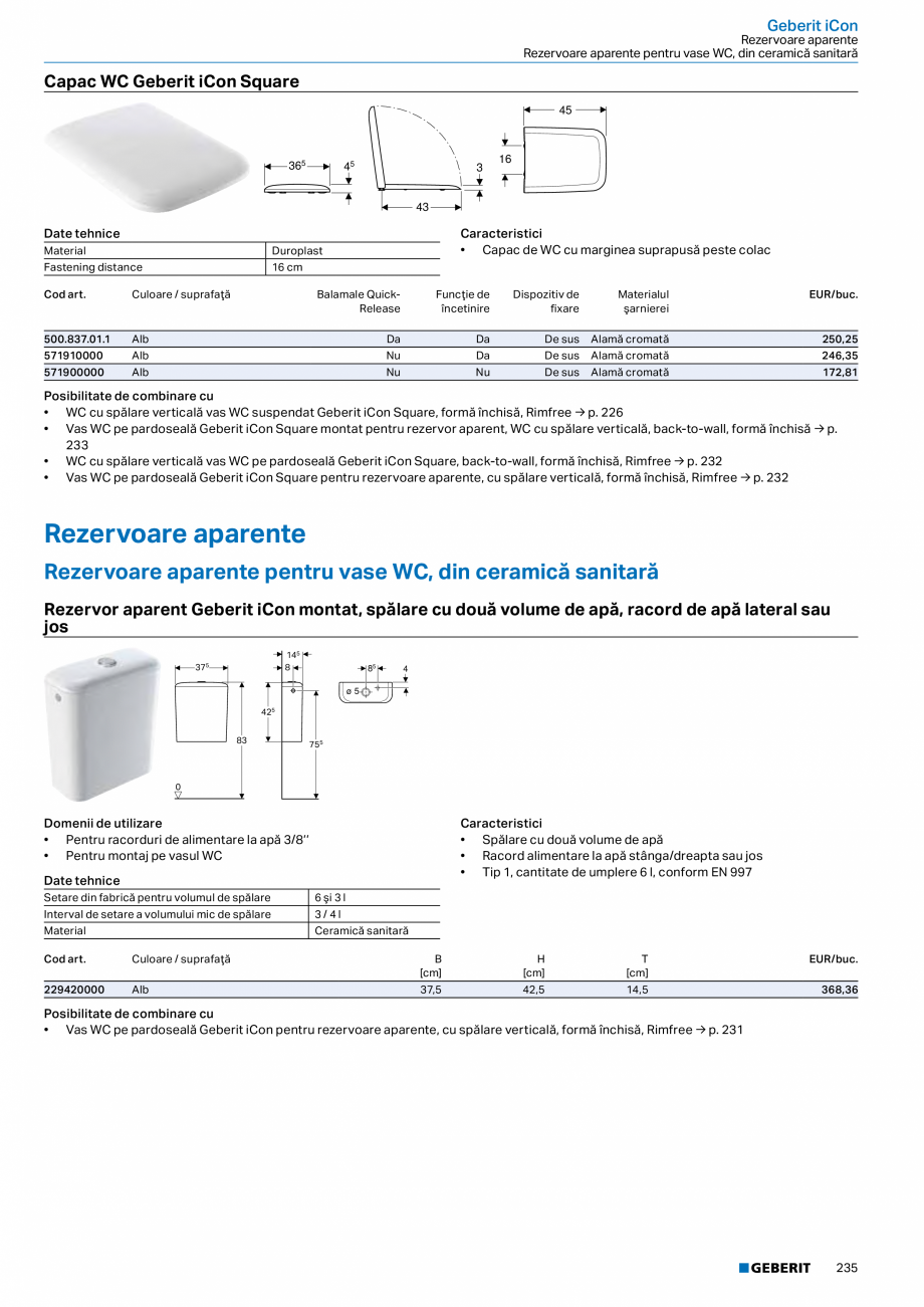 Pagina 223-Catalog GEBERIT - Colectii 2022-2023  Catalog, brosura Romana r Geberit, evacuare orizontală
...