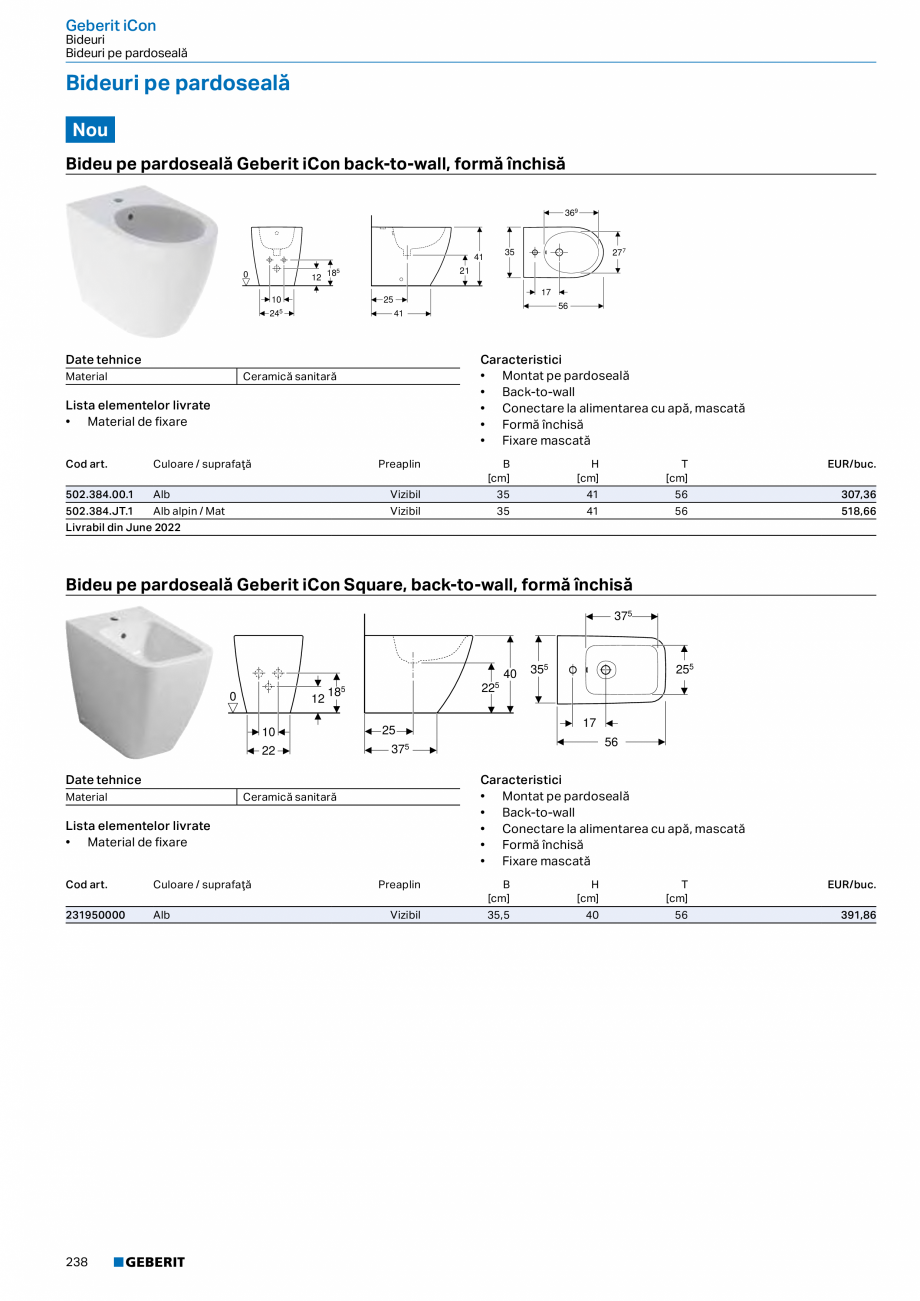 Pagina 226-Catalog GEBERIT - Colectii 2022-2023  Catalog, brosura Romana o
pentru lavoar, cu un sertar, un...