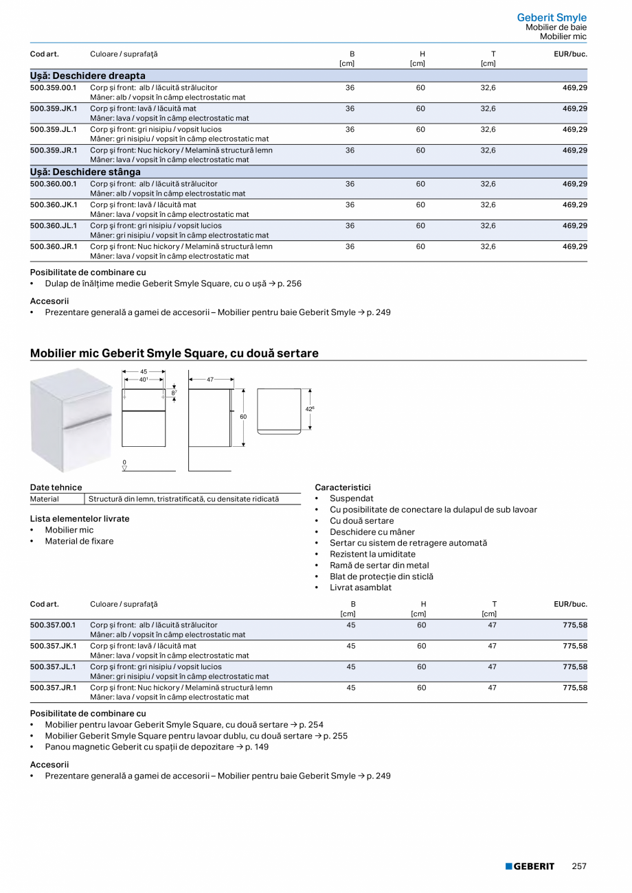 Pagina 245-Catalog GEBERIT - Colectii 2022-2023  Catalog, brosura Romana Mobilă de baie Geberit Acanto → p. ...