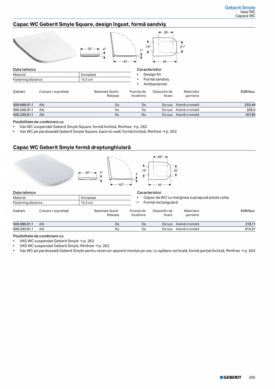 Pagina 253-Catalog GEBERIT - Colectii 2022-2023  Catalog, brosura Romana sub presiune, cu montaj încastrat
...