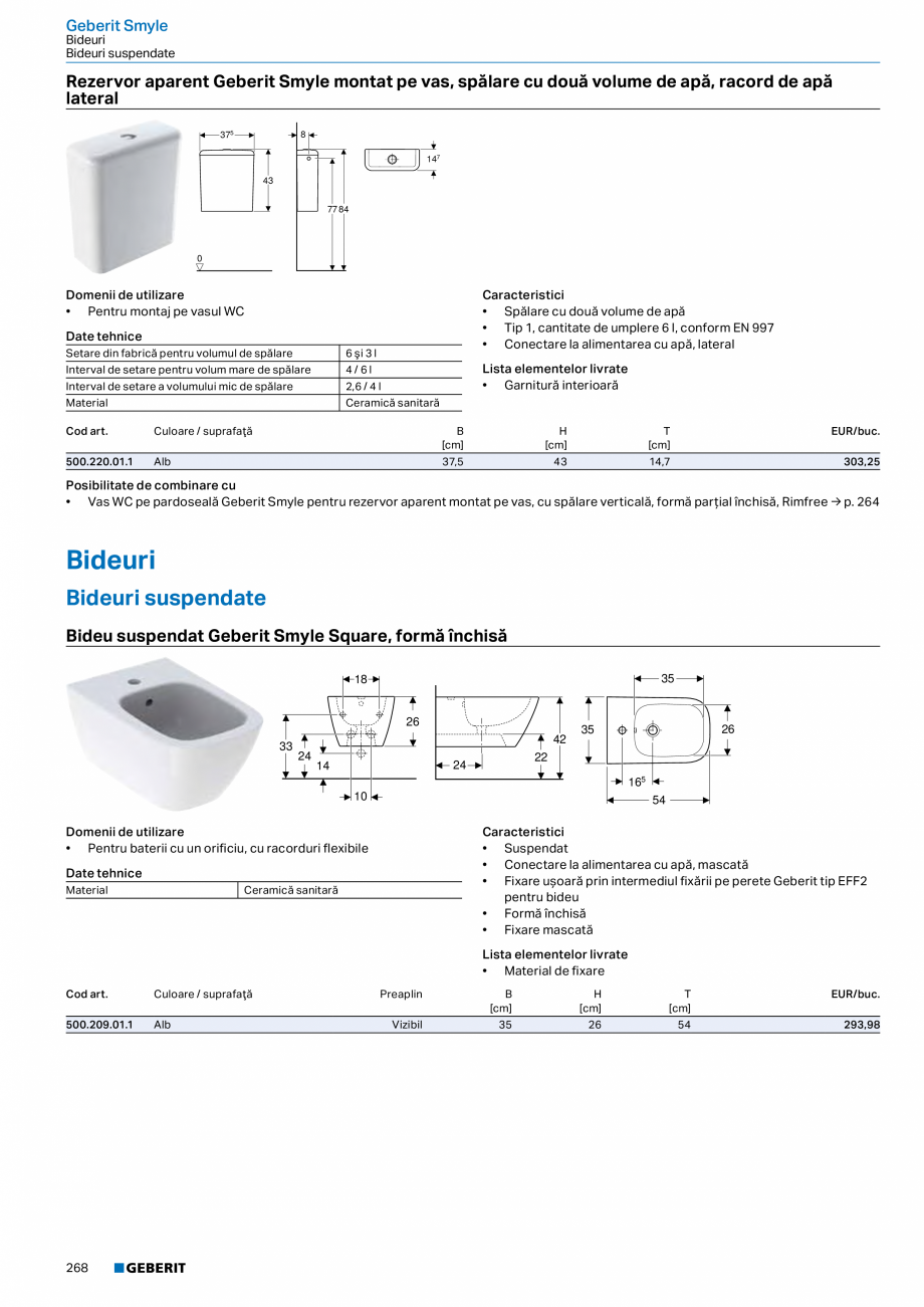 Pagina 256-Catalog GEBERIT - Colectii 2022-2023  Catalog, brosura Romana .  .  .  .  .  .  .  .  .  .  .  .  . ...