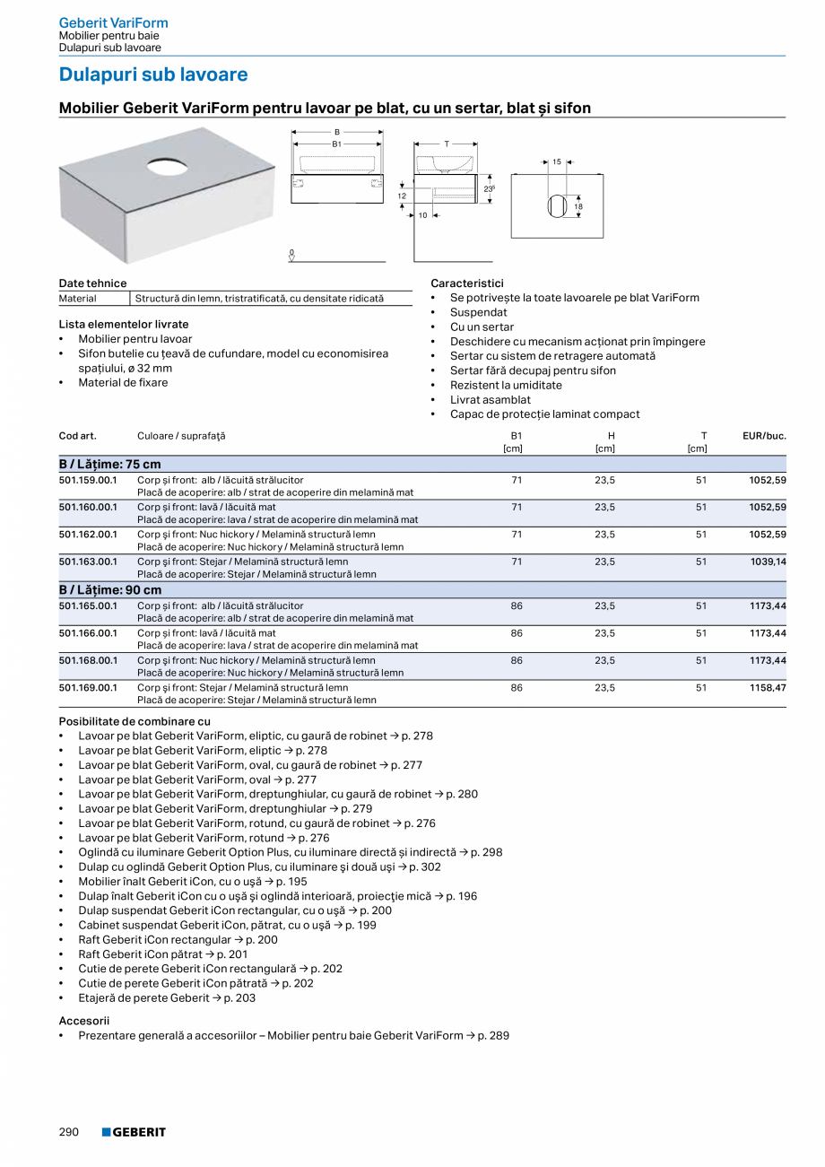 Pagina 278-Catalog GEBERIT - Colectii 2022-2023  Catalog, brosura Romana aj pe colţ
Cod art.

Date tehnice...