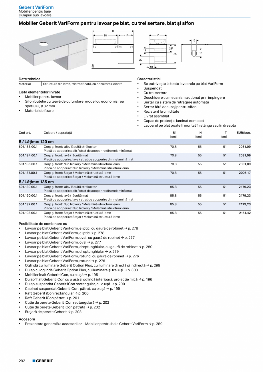 Pagina 280-Catalog GEBERIT - Colectii 2022-2023  Catalog, brosura Romana are → p. 212
Accesorii
• Sifon cu ...