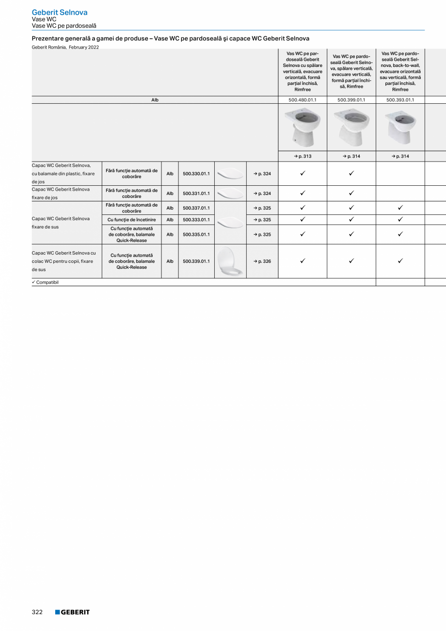 Pagina 321-Catalog GEBERIT - Colectii 2022-2023  Catalog, brosura Romana lucitor
Mâner: alb / vopsit în...