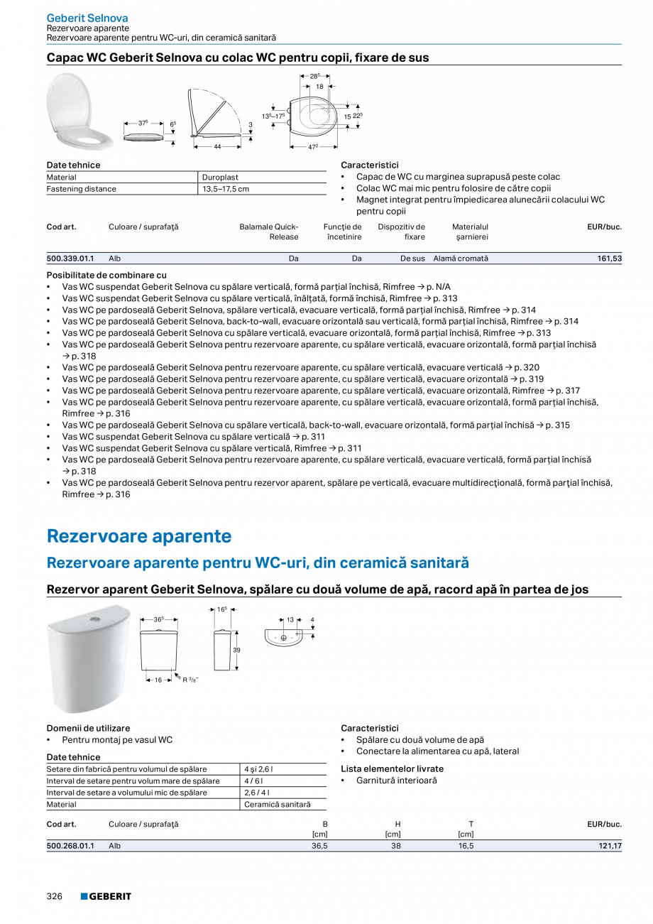 Pagina 325-Catalog GEBERIT - Colectii 2022-2023  Catalog, brosura Romana  gri nisipiu / vopsit în câmp...