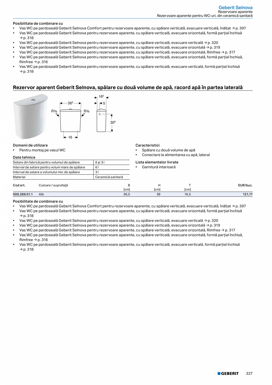 Pagina 326-Catalog GEBERIT - Colectii 2022-2023  Catalog, brosura Romana ea mobilierului pentru lavoare şi a...
