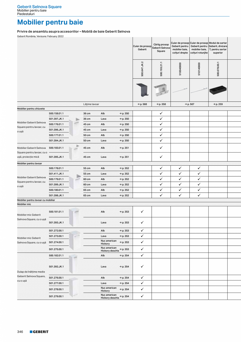 Pagina 345-Catalog GEBERIT - Colectii 2022-2023  Catalog, brosura Romana lăcuită strălucitor
Mâner: alb /...