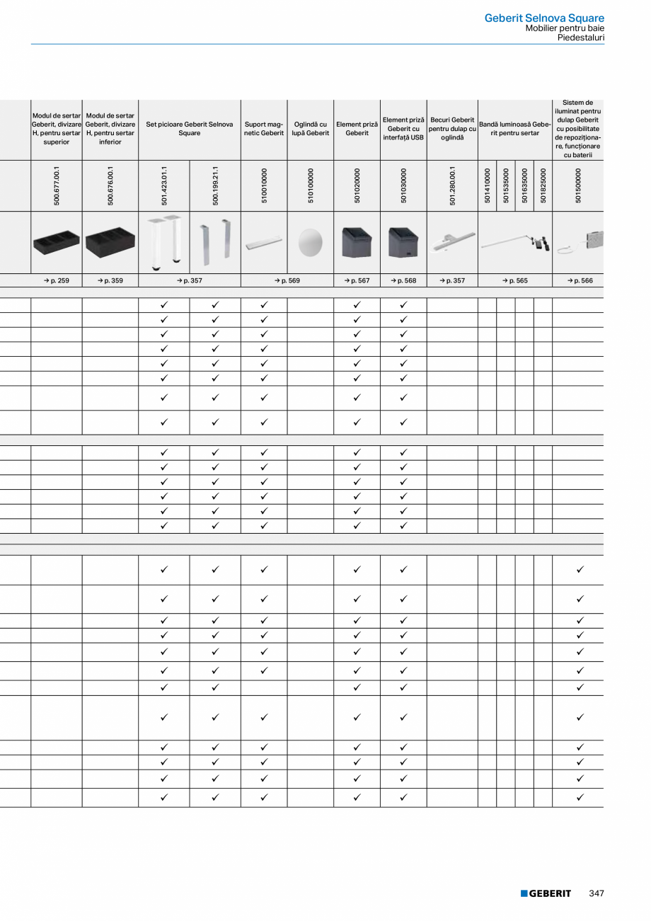 Pagina 346-Catalog GEBERIT - Colectii 2022-2023  Catalog, brosura Romana  îngustă, cu mobilier pentru lavoar,...