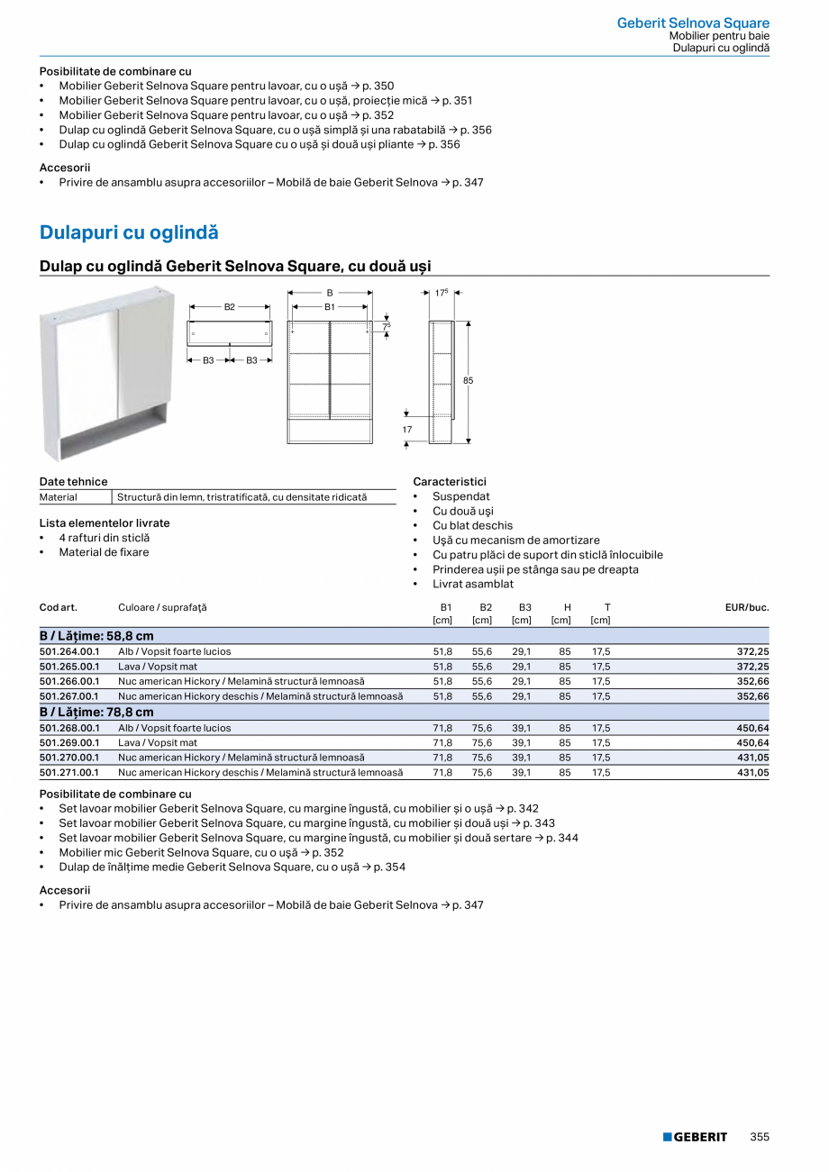 Pagina 354-Catalog GEBERIT - Colectii 2022-2023  Catalog, brosura Romana blat, cu trei sertare, blat și sifon ...