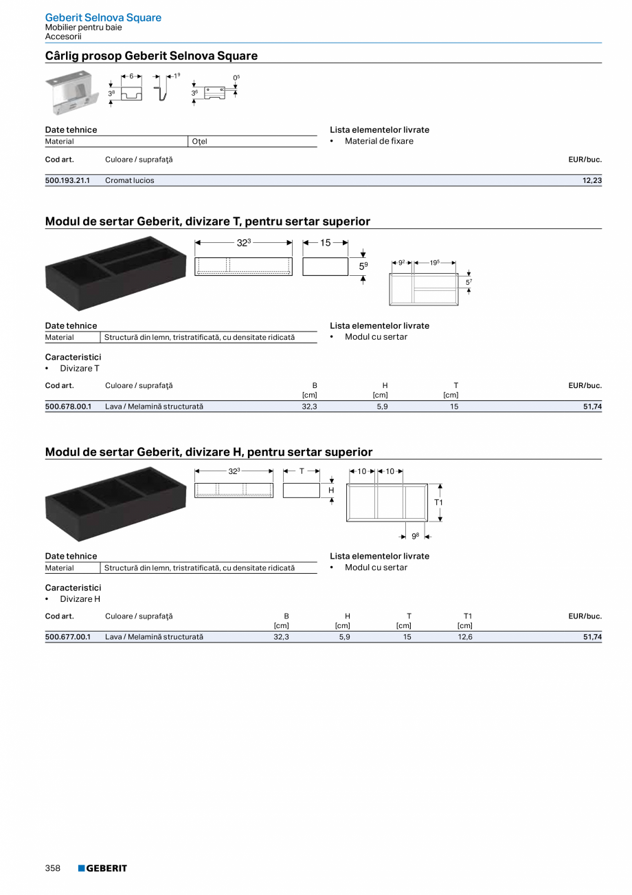 Pagina 357-Catalog GEBERIT - Colectii 2022-2023  Catalog, brosura Romana 02.326.JK.1

Lava / Cu strat de...
