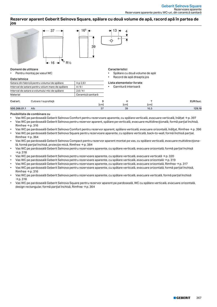 Pagina 366-Catalog GEBERIT - Colectii 2022-2023  Catalog, brosura Romana țimea lavoarului: 53 cm
840052000

SD...