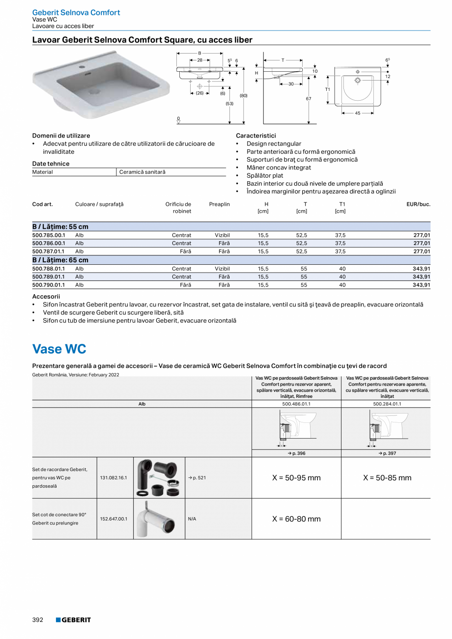 Pagina 391-Catalog GEBERIT - Colectii 2022-2023  Catalog, brosura Romana  mm

X = 50-140 mm

X = 50-140 mm

X =...