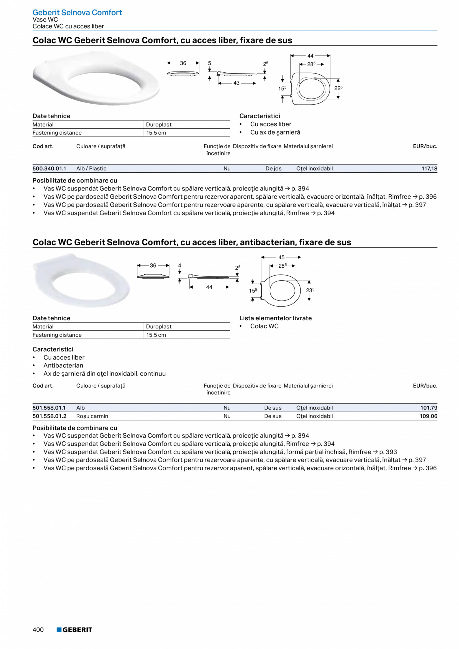 Pagina 399-Catalog GEBERIT - Colectii 2022-2023  Catalog, brosura Romana  elementelor livrate
• Material de...