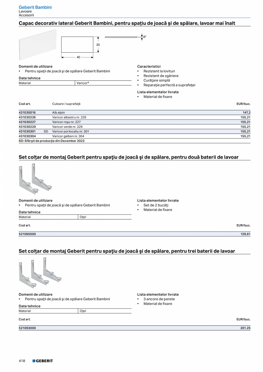 Pagina 417 - Catalog GEBERIT - Colectii 2022-2023  Catalog, brosura Romana ificiu, cu racorduri...