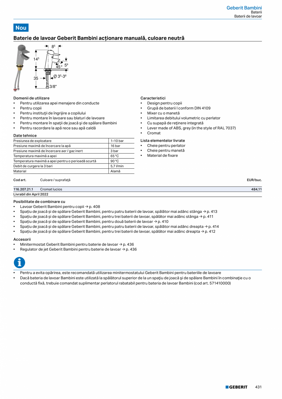 Pagina 430-Catalog GEBERIT - Colectii 2022-2023  Catalog, brosura Romana exterioară și acționare prin...