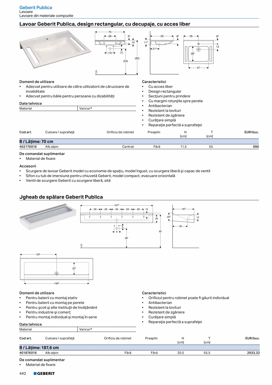 Pagina 441-Catalog GEBERIT - Colectii 2022-2023  Catalog, brosura Romana ]

B1
[cm]

B2
[cm]

H
[cm]

T
[cm]
...