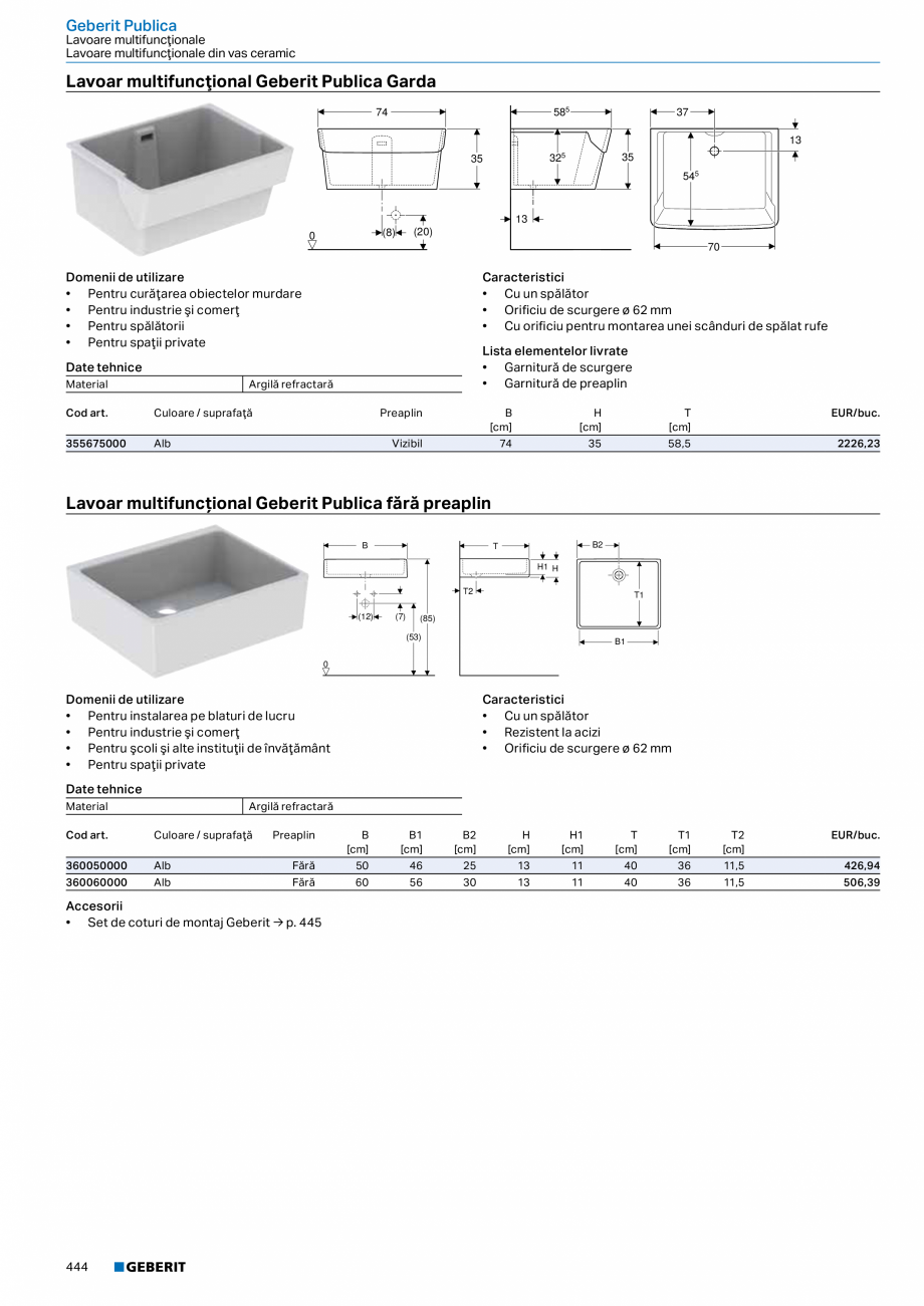 Pagina 443-Catalog GEBERIT - Colectii 2022-2023  Catalog, brosura Romana nt: Nuc hickory / Melamină structură...