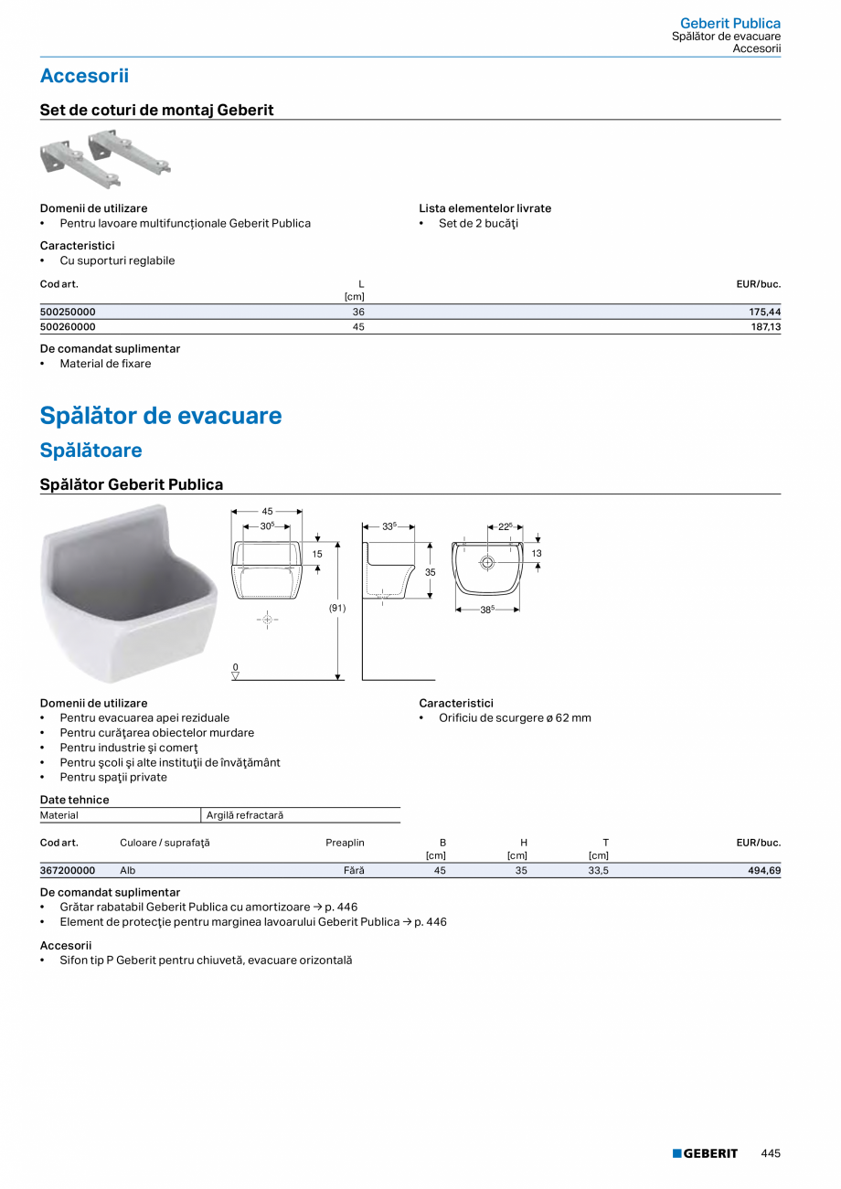 Pagina 444-Catalog GEBERIT - Colectii 2022-2023  Catalog, brosura Romana rii
• Prezentare generală a gamei...