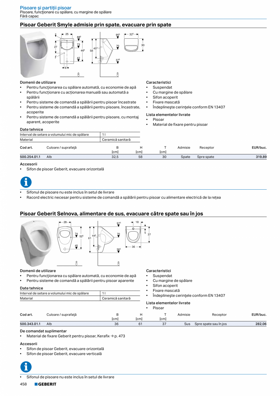Pagina 457-Catalog GEBERIT - Colectii 2022-2023  Catalog, brosura Romana Geberit Smyle Square, cu o ușă → p...
