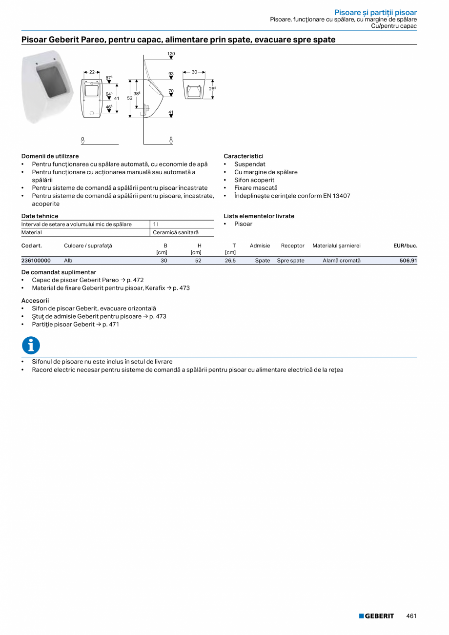 Pagina 460-Catalog GEBERIT - Colectii 2022-2023  Catalog, brosura Romana ndat
Geberit Smyle

VAS WC suspendat...