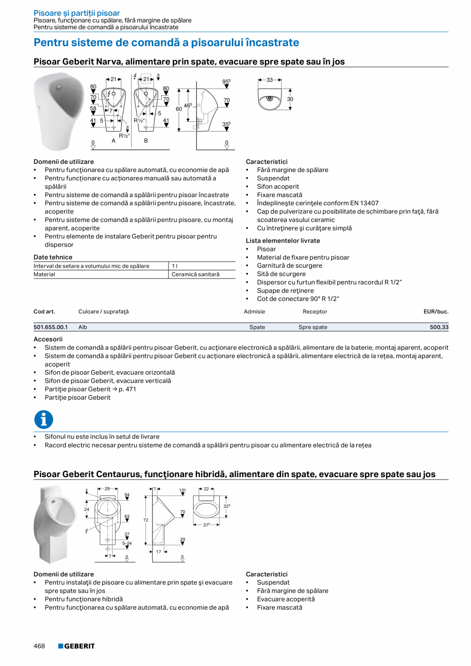 Pagina 467-Catalog GEBERIT - Colectii 2022-2023  Catalog, brosura Romana ţial închisă
• Fixare mascată
...