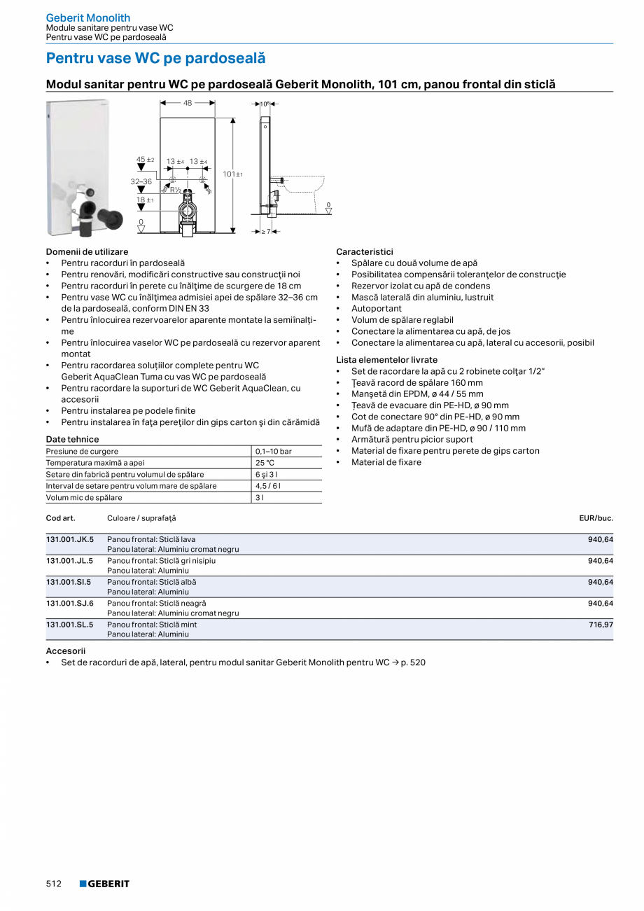 Pagina 511-Catalog GEBERIT - Colectii 2022-2023  Catalog, brosura Romana erit iCon pătrat → p. 201
• Cutie...