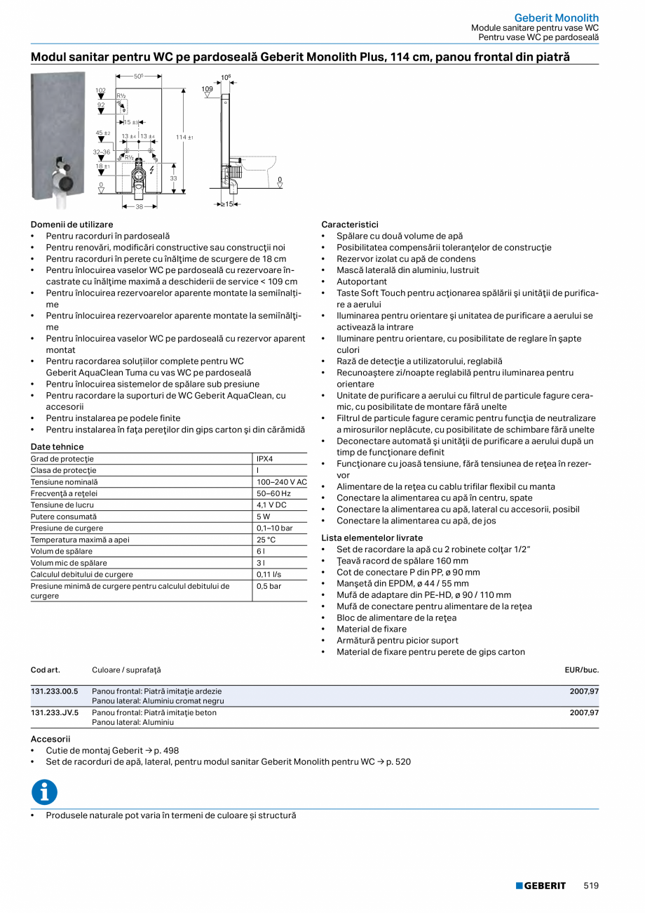 Pagina 518-Catalog GEBERIT - Colectii 2022-2023  Catalog, brosura Romana aft Geberit iCon pătrat → p. 201...