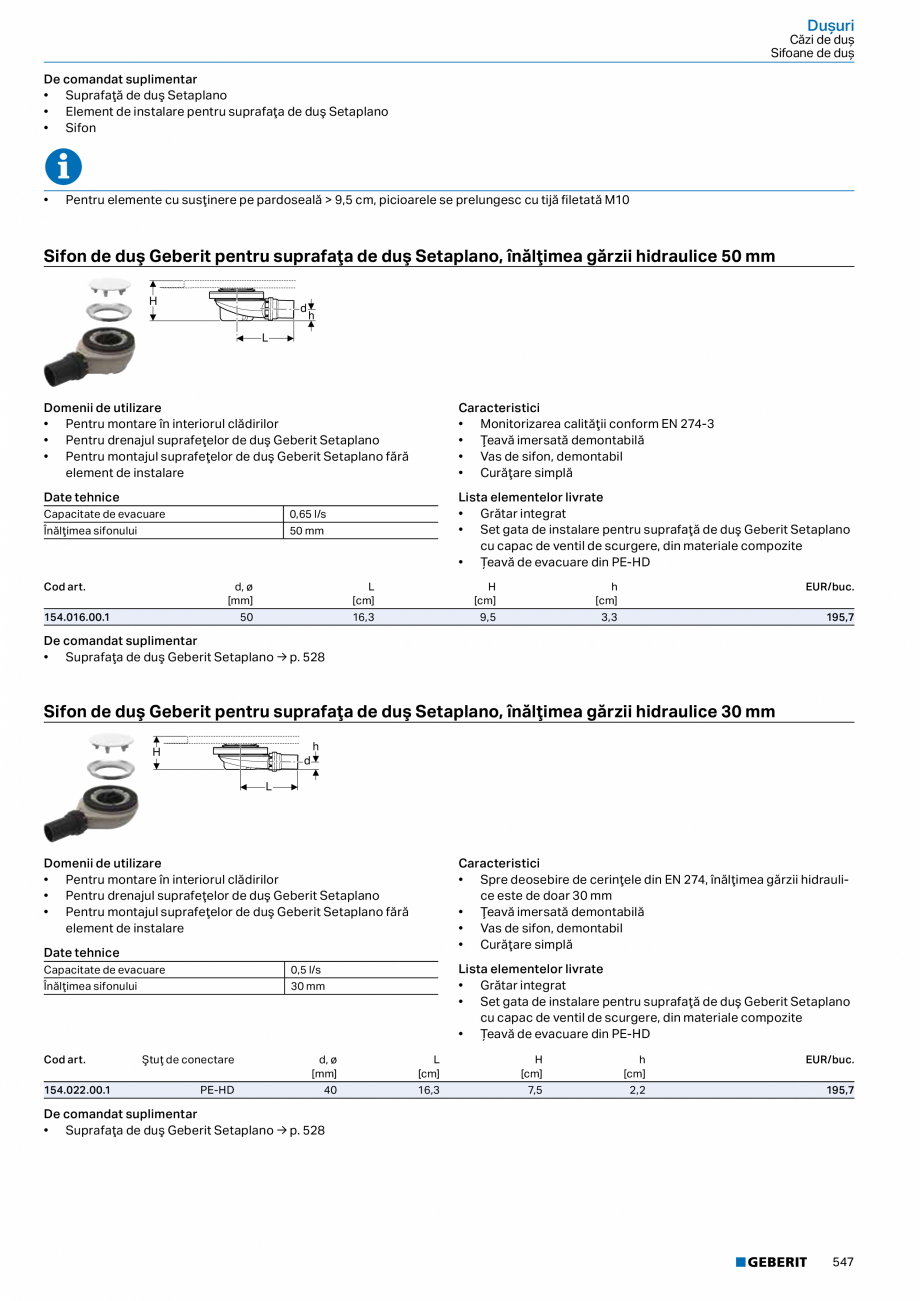 Pagina 546-Catalog GEBERIT - Colectii 2022-2023  Catalog, brosura Romana  Tip 2, conform EN 997

Date tehnice...