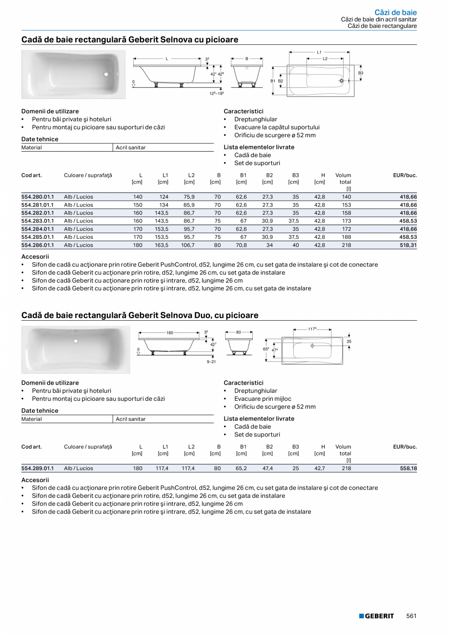 Pagina 560-Catalog GEBERIT - Colectii 2022-2023  Catalog, brosura Romana ta elementelor livrate
• Material de...