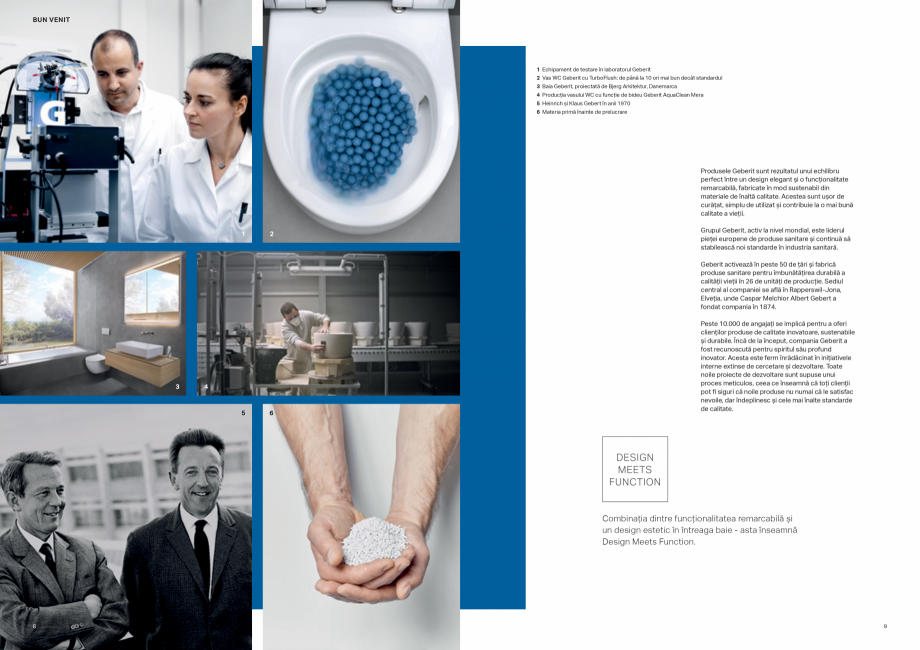 Pagina 5-Colectii pentru baie  Catalog, brosura Romana 
stabilească noi standarde în industria sanitară....