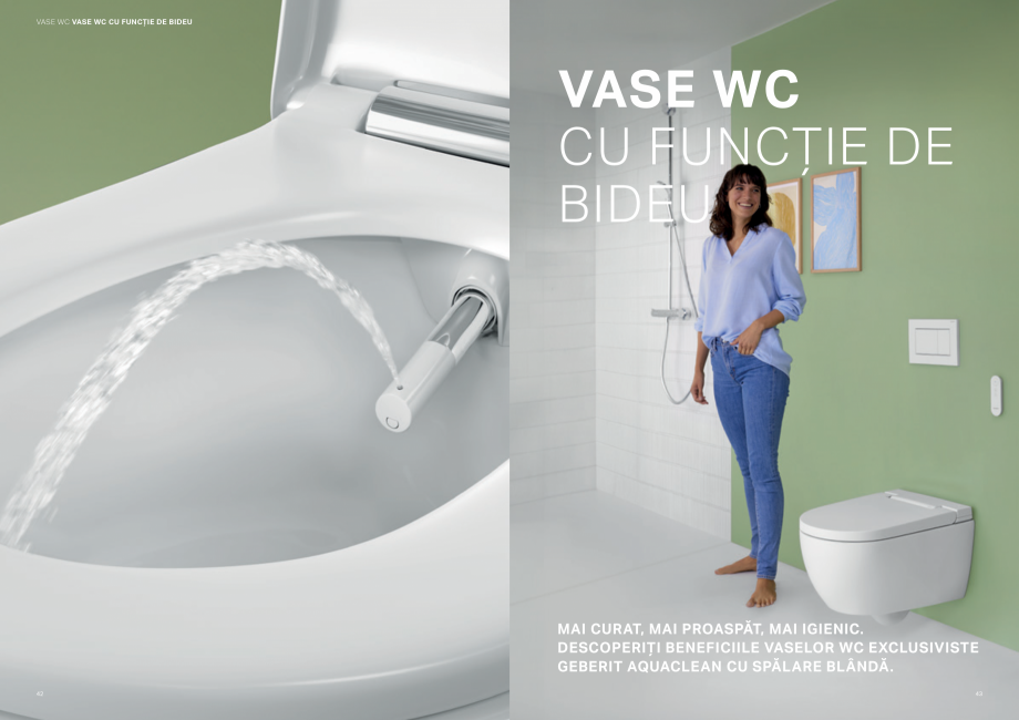 Pagina 22-Colectii pentru baie  Catalog, brosura Romana tare, fără a fi întreruptă de
un decupaj pentru...