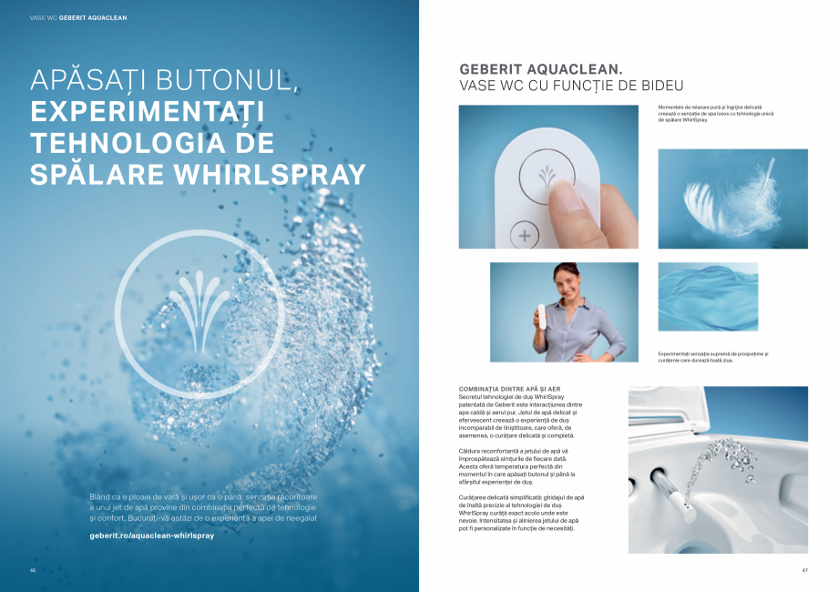 Pagina 24-Colectii pentru baie  Catalog, brosura Romana u toate clapetele
cu acționare mecanică a seriilor...