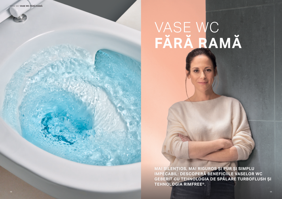 Pagina 30-Colectii pentru baie  Catalog, brosura Romana revigorantă: curățare delicată cu apă la
vasele...