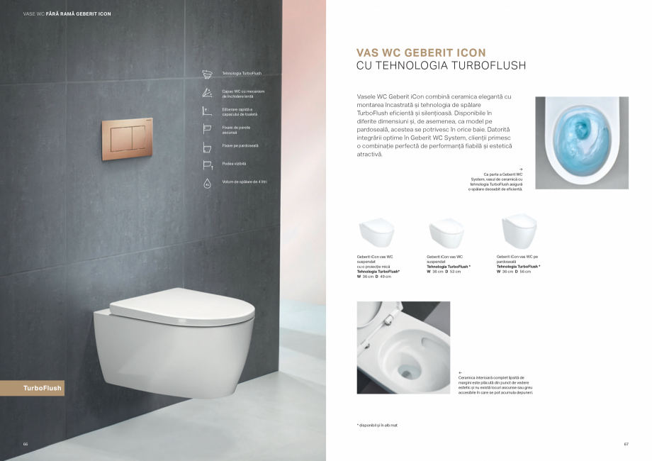 Pagina 34-Colectii pentru baie  Catalog, brosura Romana ie de bideu Geberit
AquaClean asigură prospețime și...