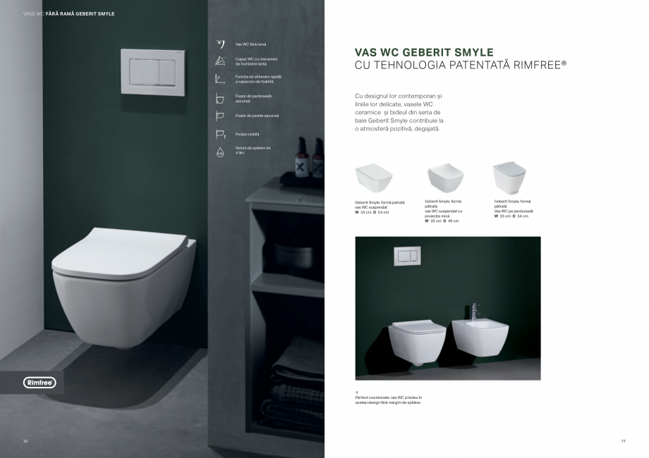 Pagina 39-Colectii pentru baie  Catalog, brosura Romana ția Geberit Home

Geberit AquaClean Sela
vas WC...