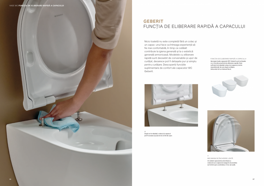 Pagina 44-Colectii pentru baie  Catalog, brosura Romana stența cu diverse setări și aplicații legate de...