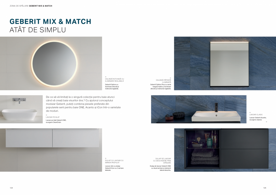 Pagina 63-Colectii pentru baie  Catalog, brosura Romana �LĂRII
Clapetele Geberit Omega, semnificativ mai mici...