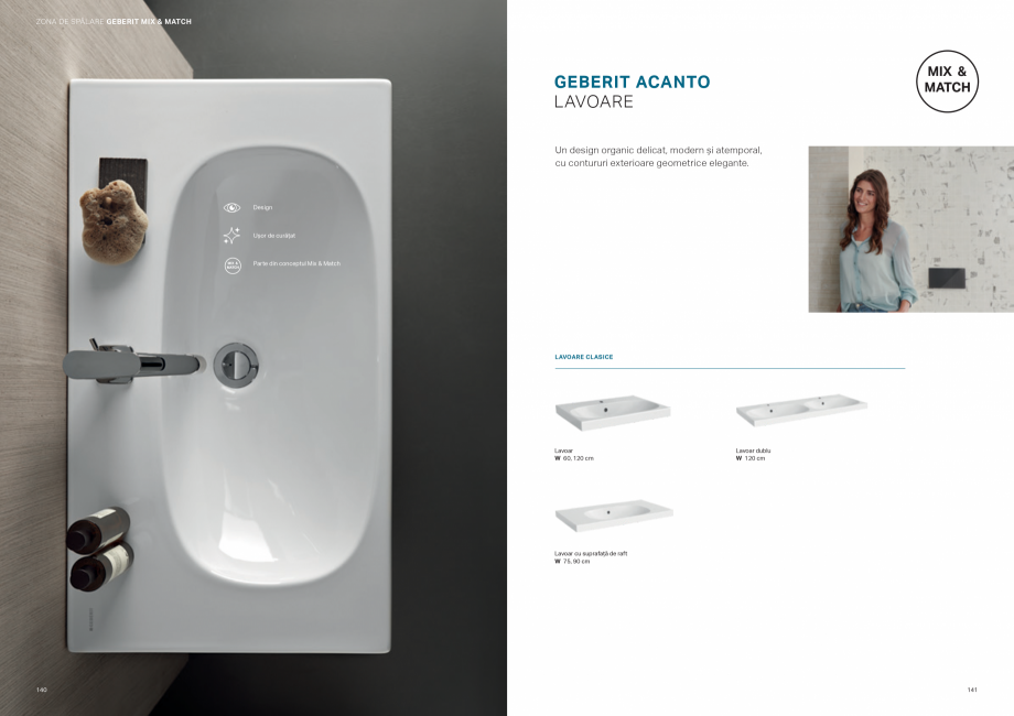 Pagina 71-Colectii pentru baie  Catalog, brosura Romana pidă
• Disponibil și în alb mat
• Cu glazură...